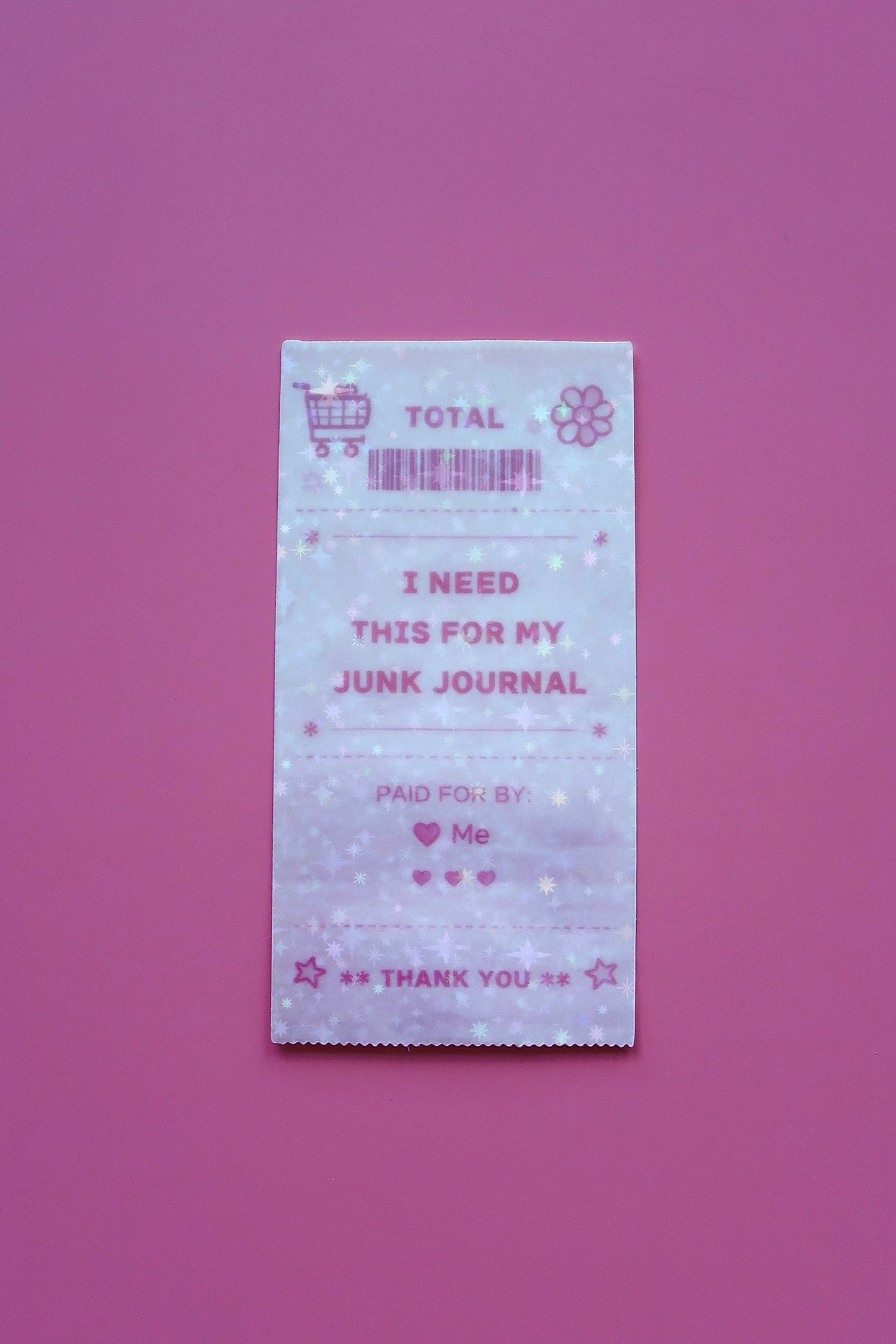 Sparkle Junk Journal Receipt - Die Cut Sticker