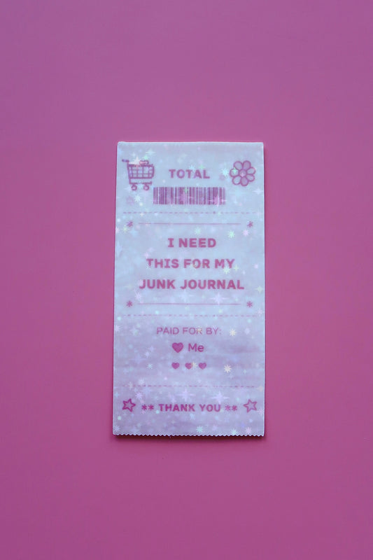 Sparkle Junk Journal Receipt - Die Cut Sticker