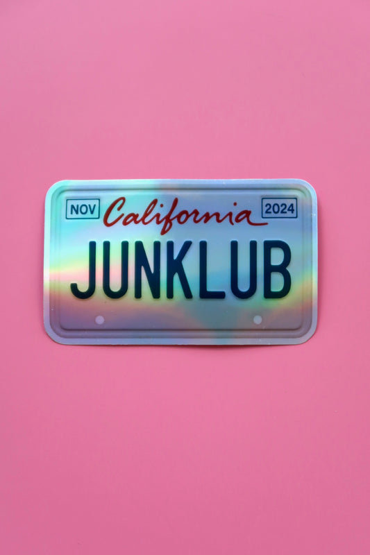 Holographic Junklub License Plate Sticker  - Die Cut Sticker